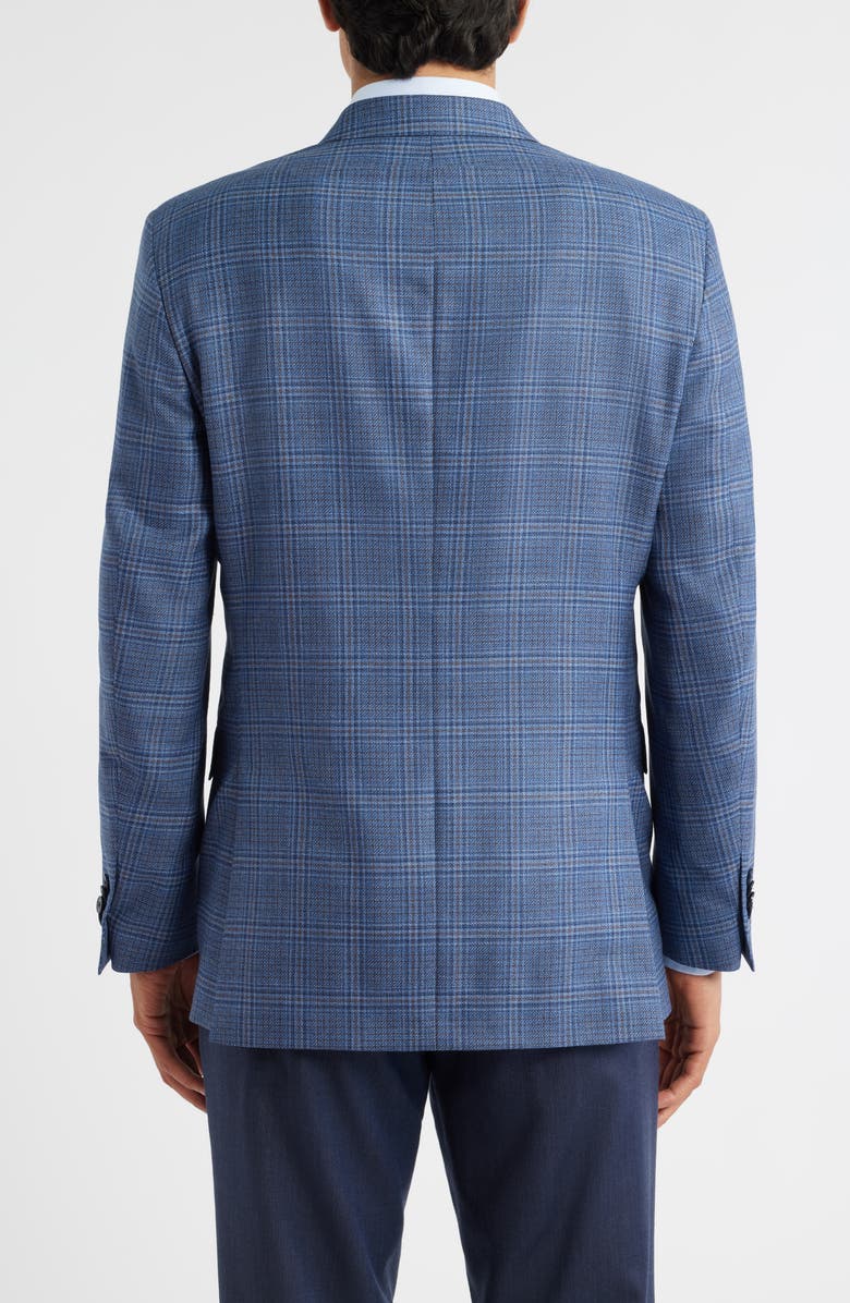 Peter Millar Flynn Classic Fit Blue Plaid Wool Sport Coat, Alternate, color, Medium Blue