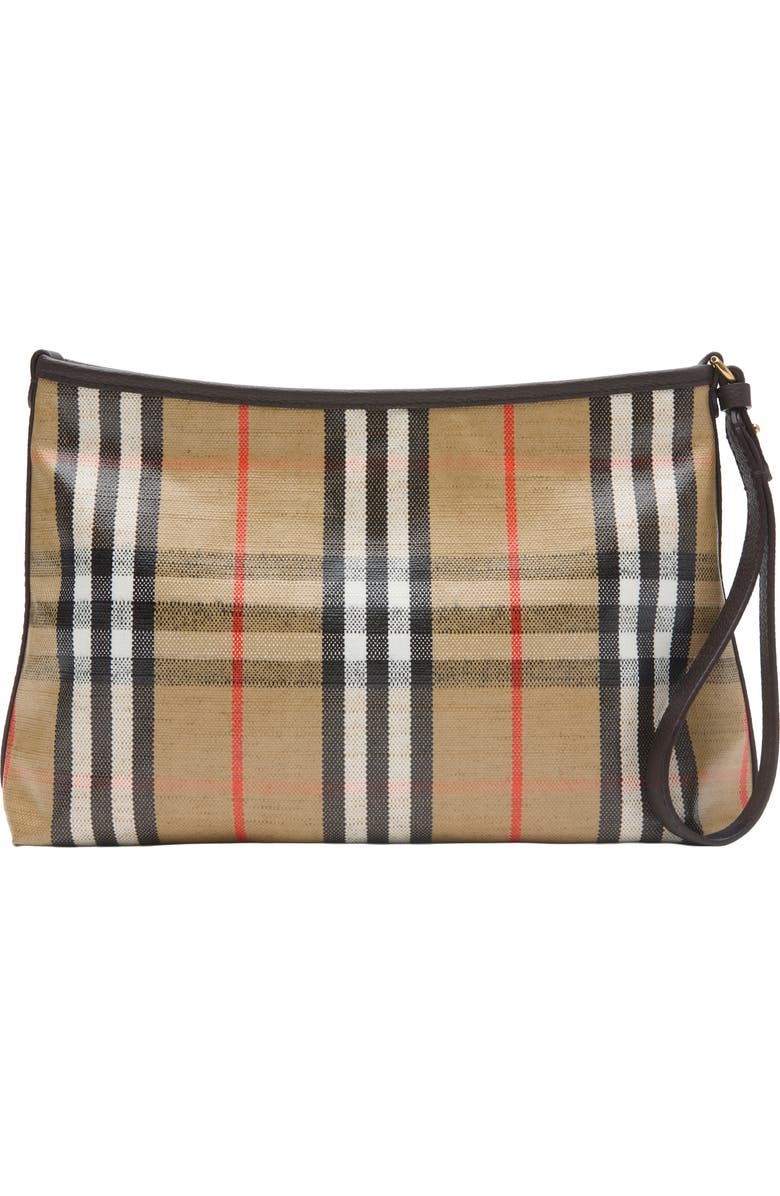 Burberry Highlands Pouch, Alternate, color, Sand Beige