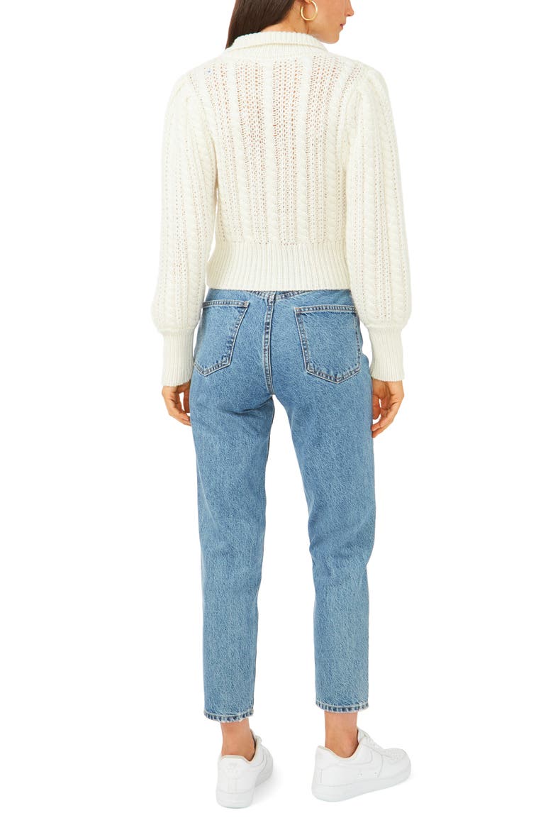 Crystal Button Sweater, Alternate, color, ANTIQUE WHITE