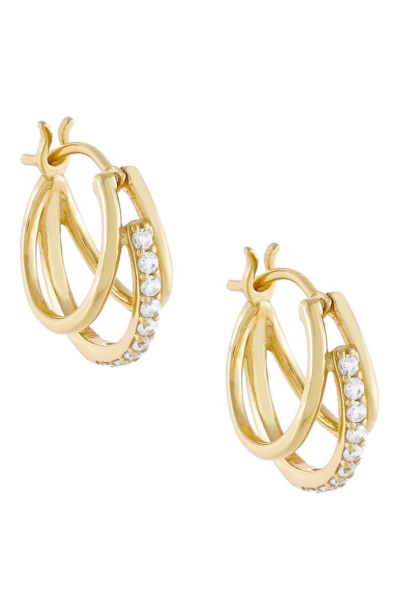 BY ADINA EDEN Adina's Jewels Pavé Triple Row Hoop Earrings, Main, color,