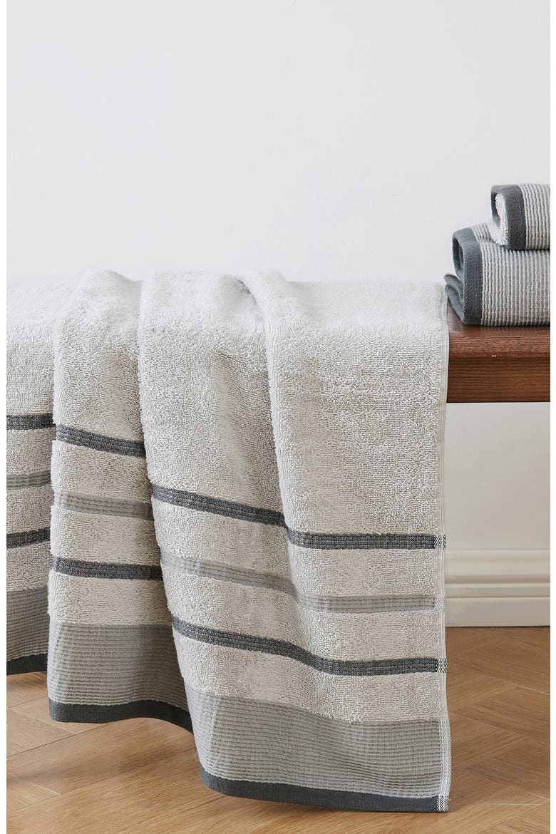 Luxurious Cotton 6-Piece Decorative Towel Set, Alternate, color, LIGHT GREY / MID GREY