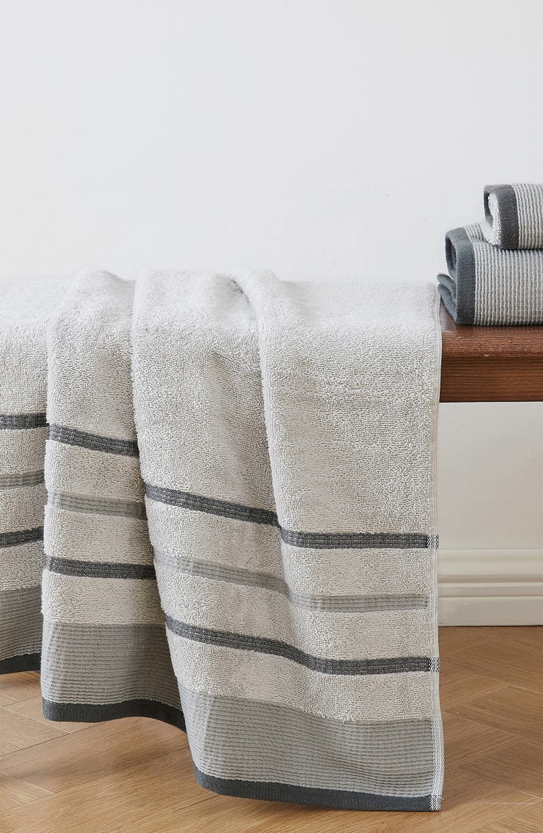 Woven & Weft Luxurious Cotton 6-Piece Decorative Towel Set, Alternate, color, Light Grey / Mid Grey