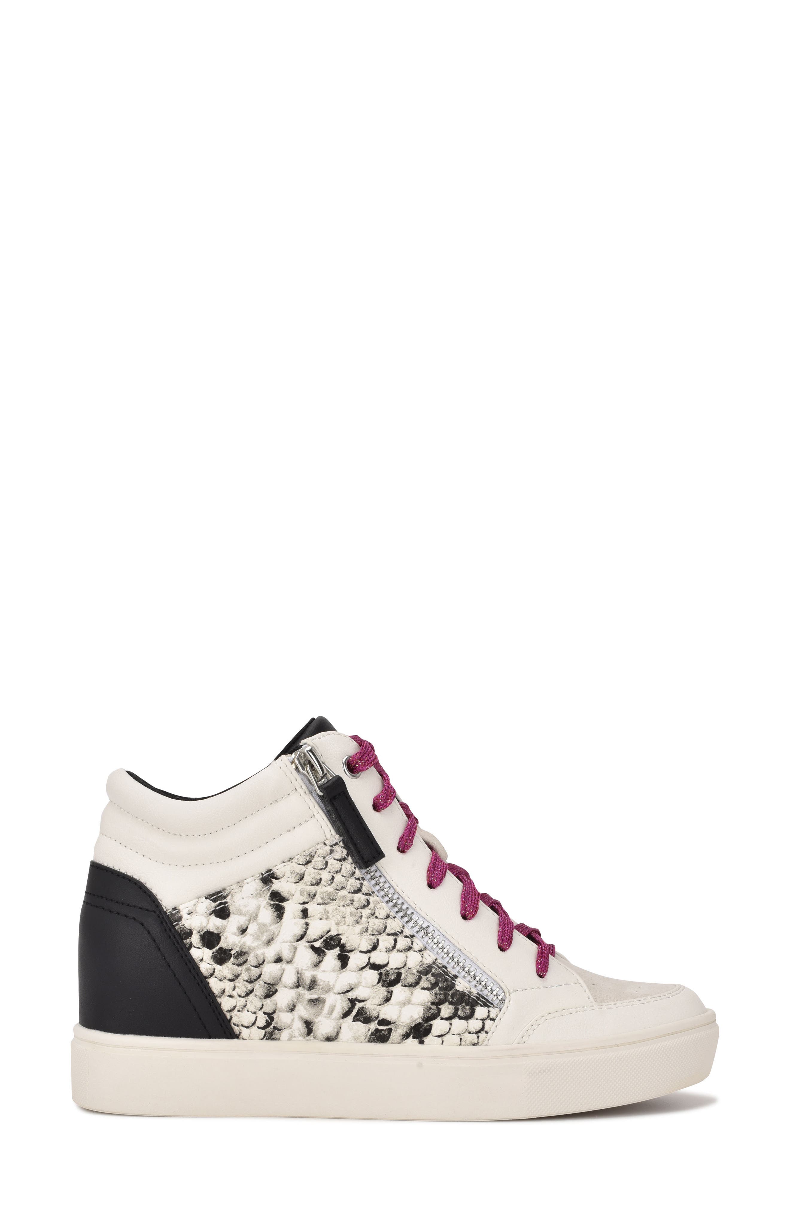 Tons Lace-Up Wedge Sneaker, Alternate, color, WHITE/ SNAKE MULTI