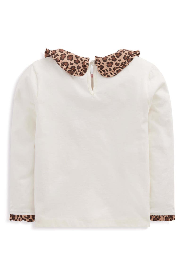 Kids' Collared Breton Jersey Top, Alternate, color, SOFT IVORY LEOPARD