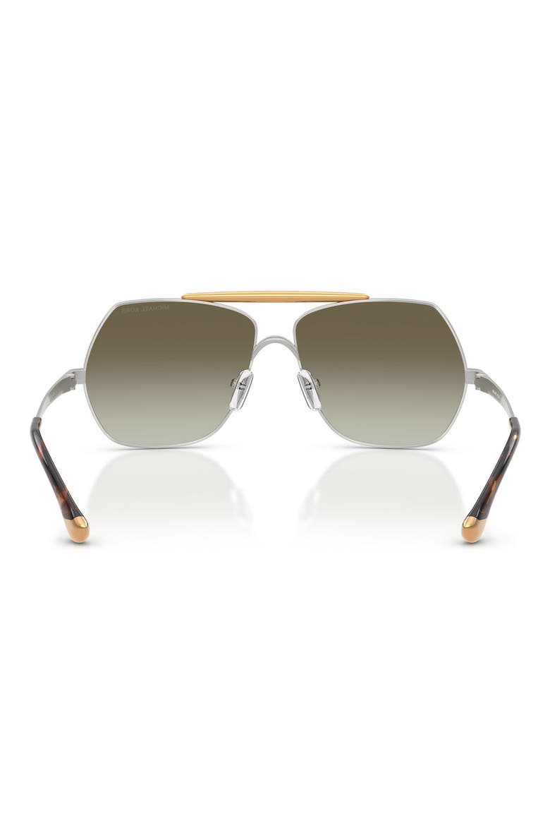 Denver 58mm Pilot Sunglasses, Alternate, color, SHINY SILVER / GREEN