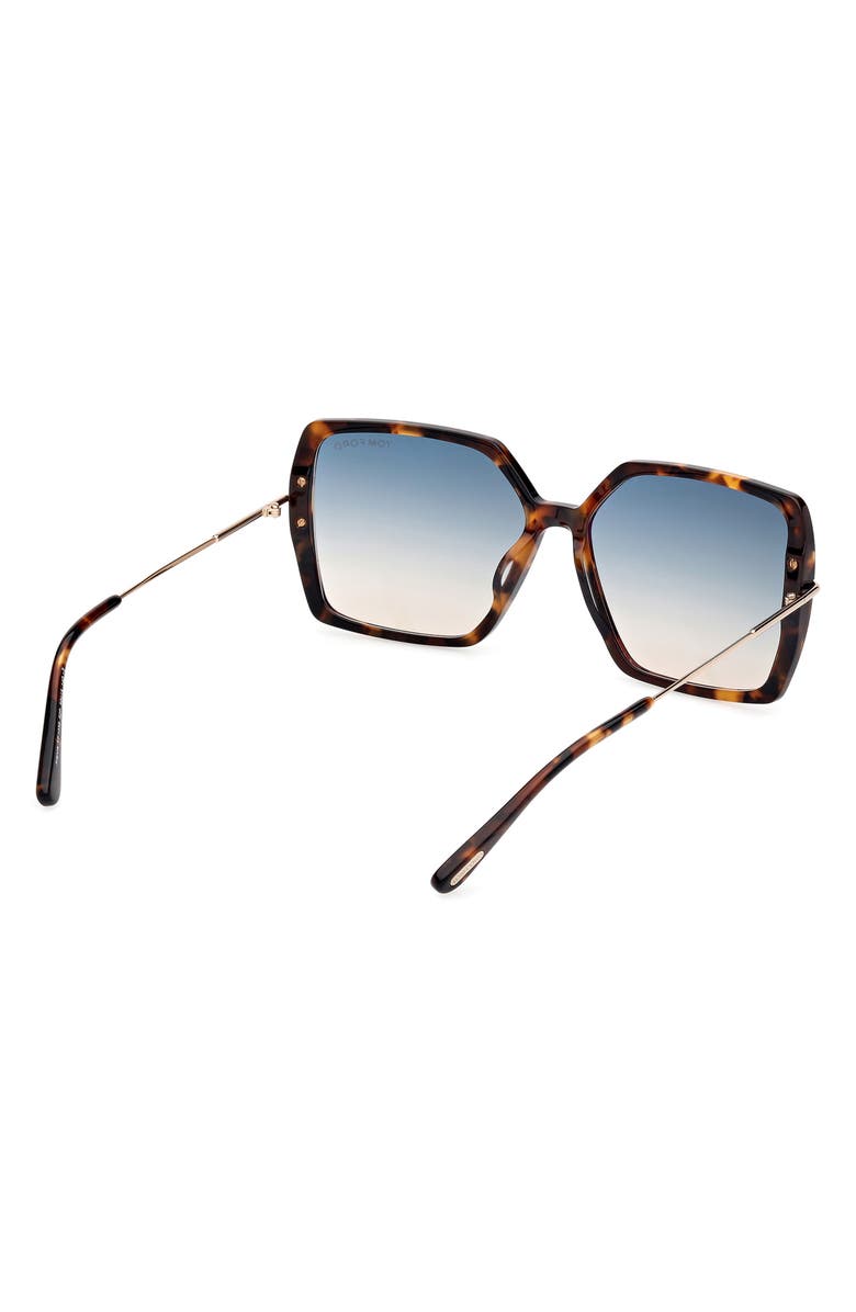 TOM FORD Joanna 59mm Gradient Butterfly Sunglasses, Alternate, color, Vintage Havana / T Logo