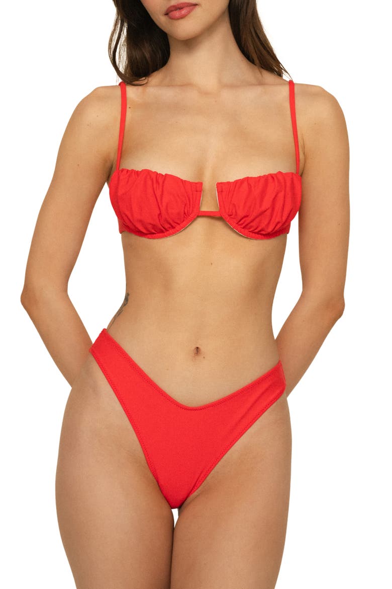 Cherry Petal Underwire Bikini Top, Main, color, CHERRY