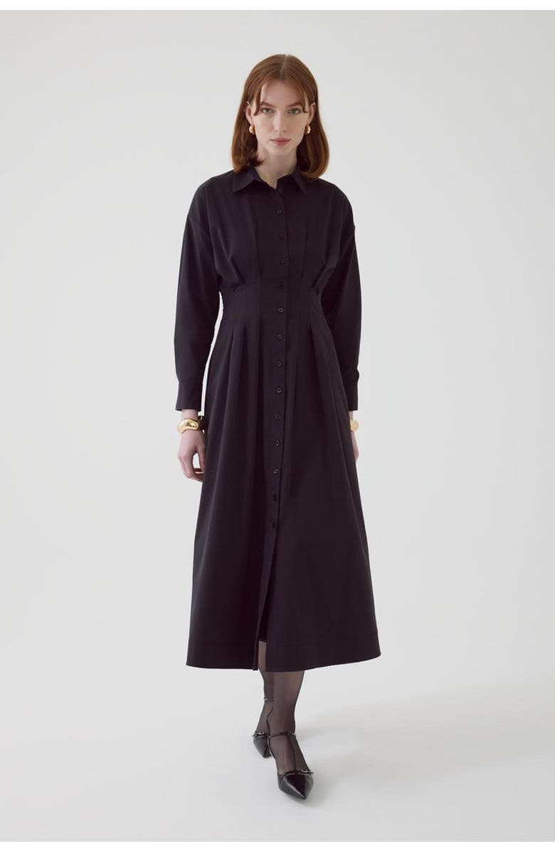 Exquise Billie Midi Dress, Main, color, Black
