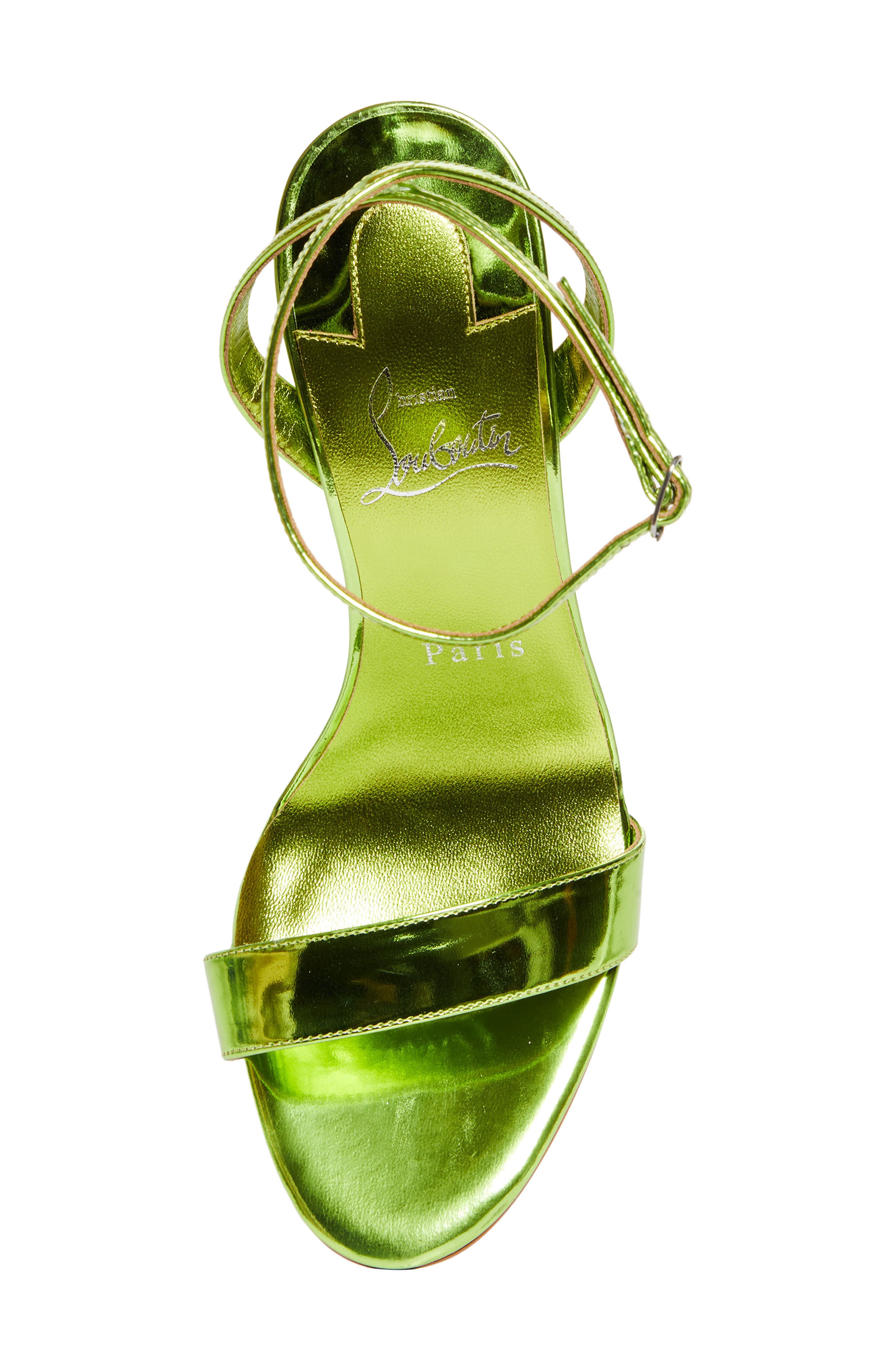 Christian Louboutin Miss Z Ankle Strap Sandal, Alternate, color, Kiwi/ Lin Kiwi