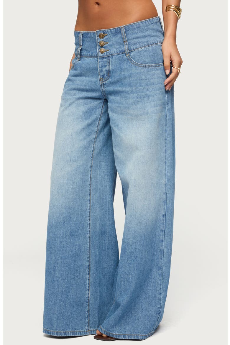 Wide Waist Low Rise Baggy Jeans, Alternate, color, LIGHT-BLUE