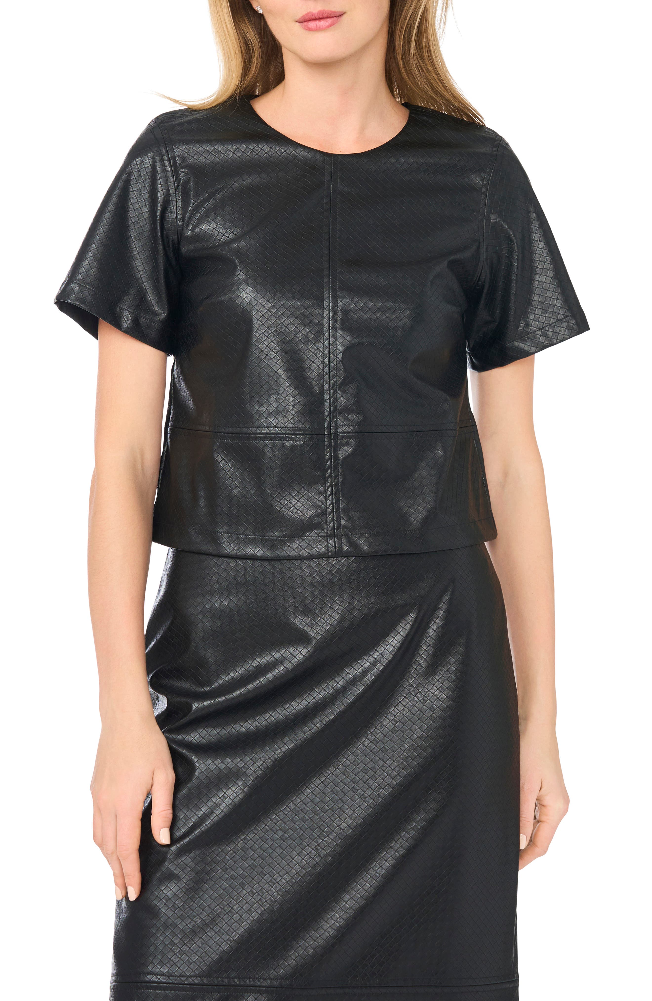 Textured Faux Leather Top