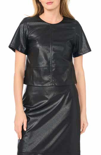 Textured Faux Leather Top