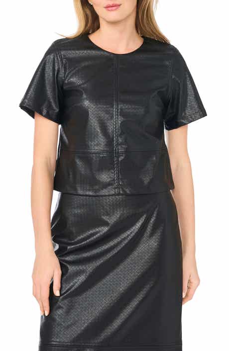 Textured Faux Leather Top