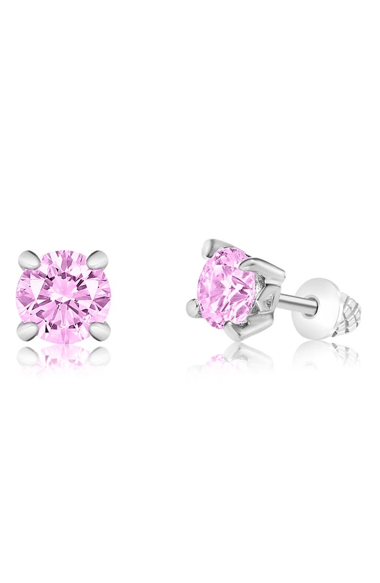 Chanteur Kids' Pink Crystal Stud Earrings, Main, color, Pink