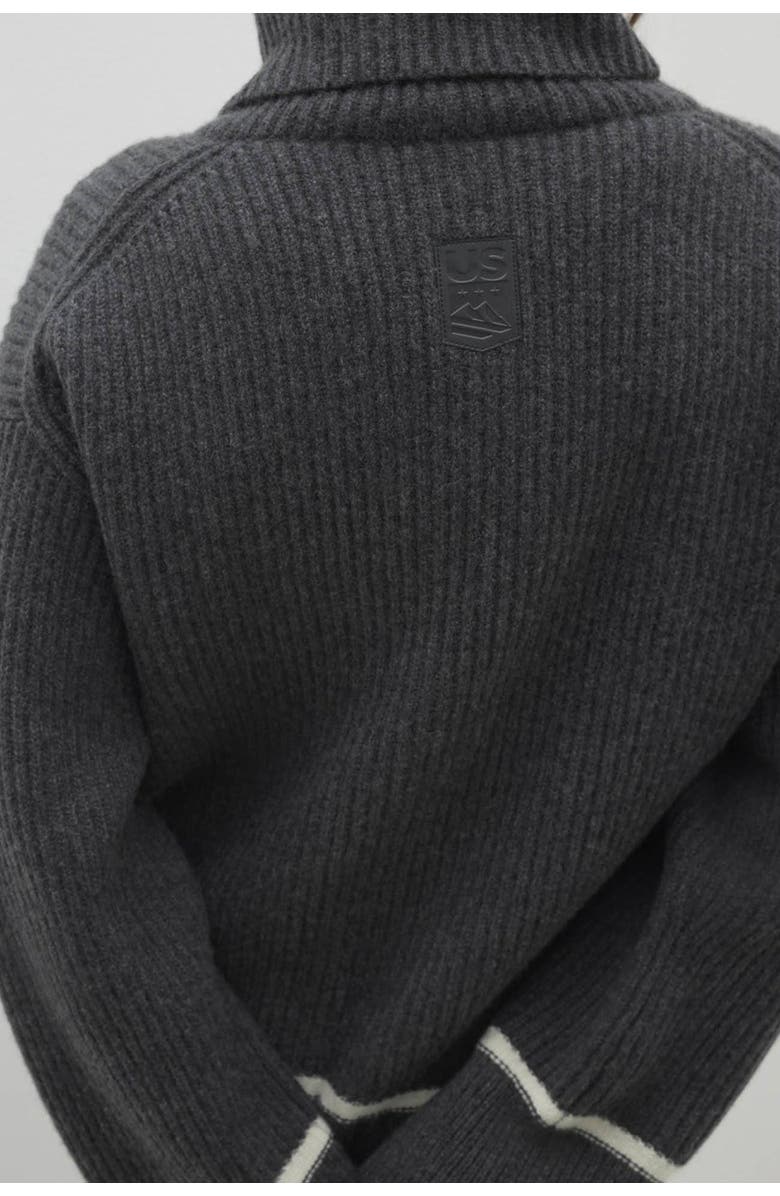 NAKED CASHMERE Karol Cashmere Turtleneck, Alternate, color, Charcoal/Ecru