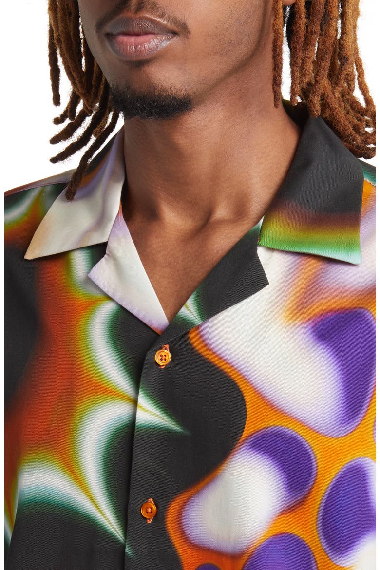 Canty Shawnax Abstract Floral Camp Shirt, Alternate, color, MARMELADE