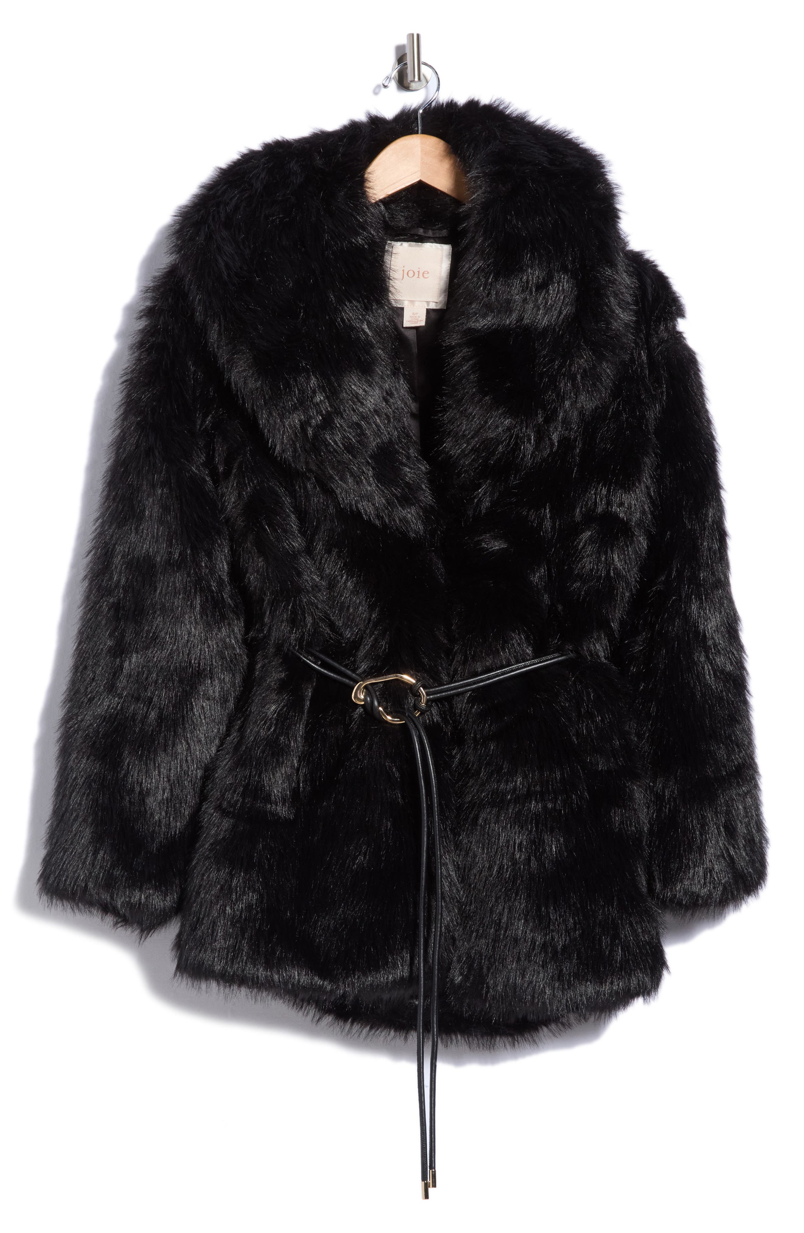 Belted Faux Fur Coat