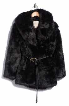 Belted Faux Fur Coat