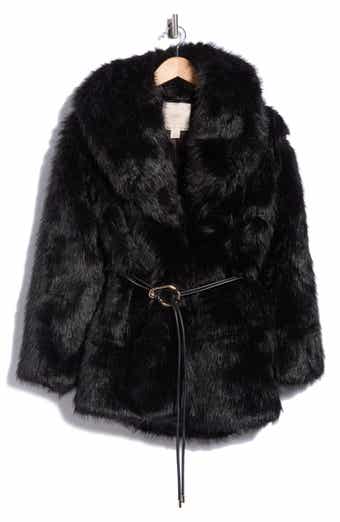 Belted Faux Fur Coat