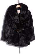 Joie Belted Faux Fur Coat