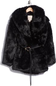 Joie Belted Faux Fur Coat