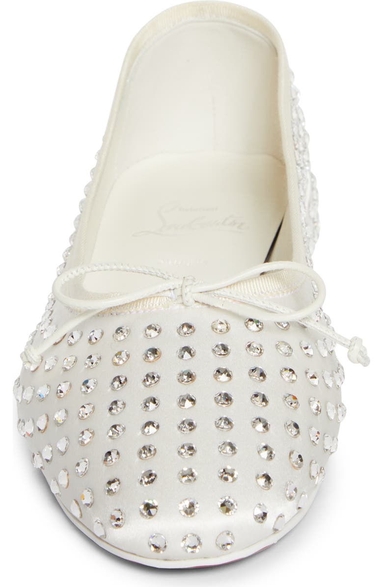 Christian Louboutin Sweetie Jane Crystal Embellished Ballerina Flat, Alternate, color, Version Ivory