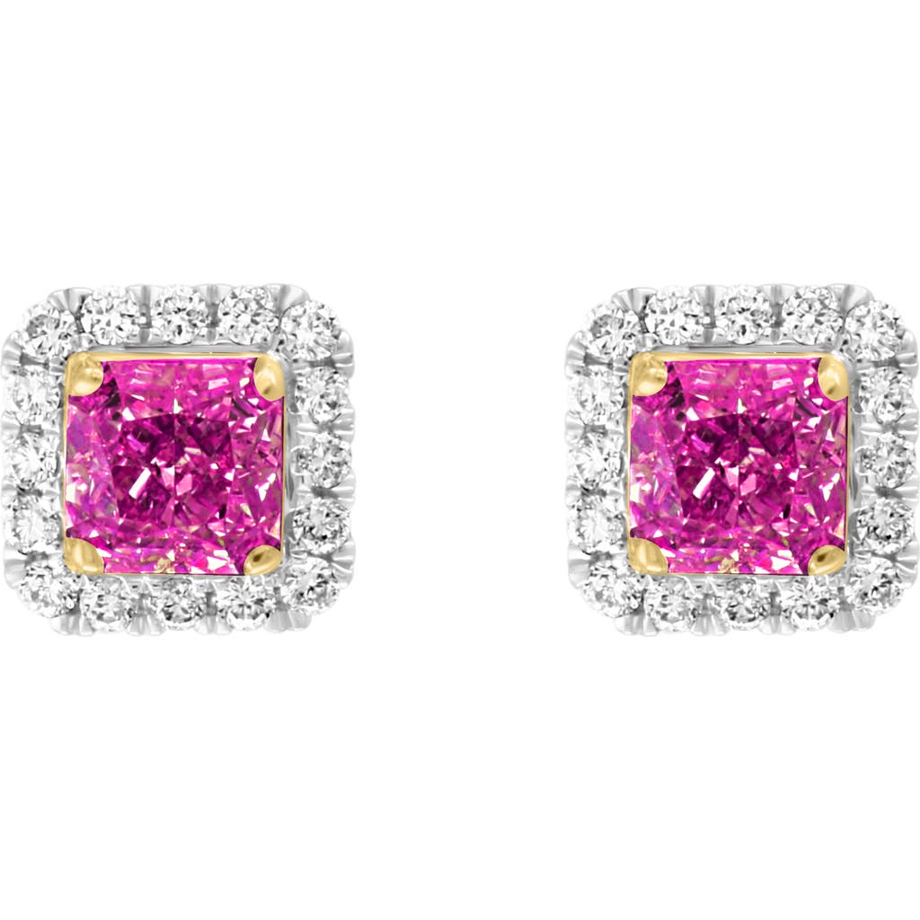 EFFY Diamond Halo Ruby Stud Earrings in Red at Nordstrom Rack