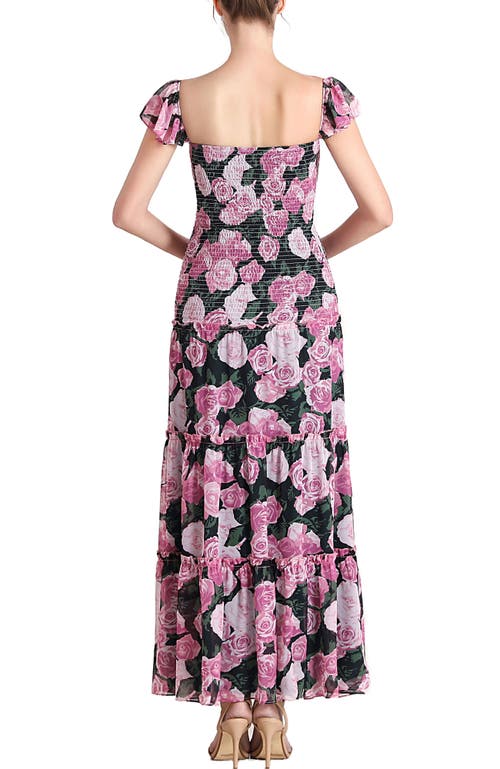 Kimi & Kai Acey Smocked Maternity Maxi Dress In Multicolored