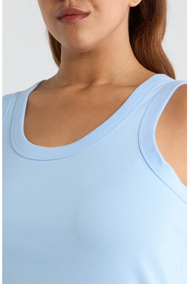 Scoop Neck Rib Cotton Tank, Alternate, color, BLUE WINDSURFER