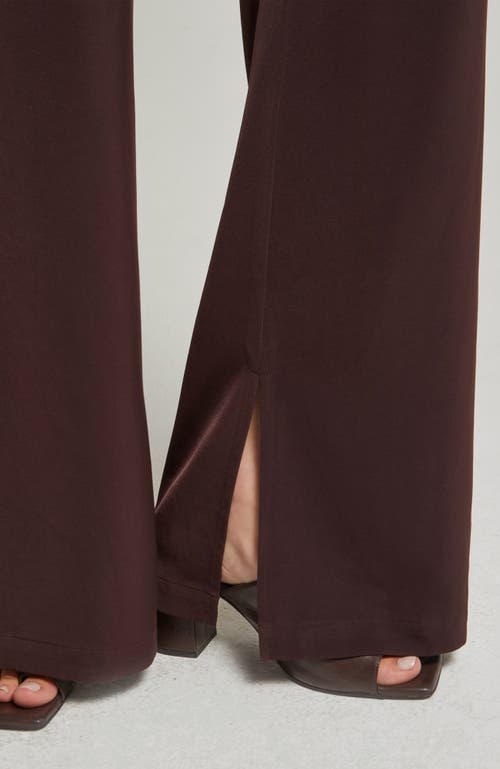 Crescent Silky Wide Leg Trousers In Brown