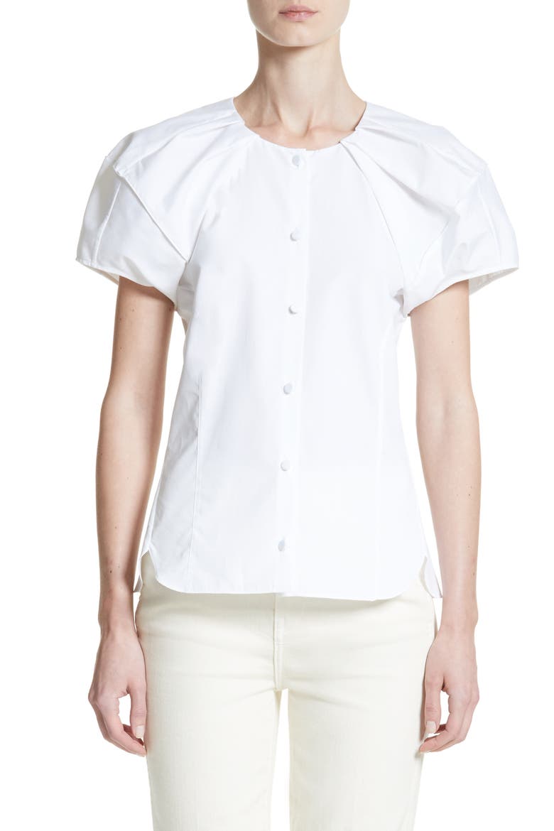 Tanya Poplin Top, Main, color, WHITE