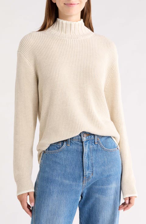 Mixed Stitch Turtleneck Sweater
