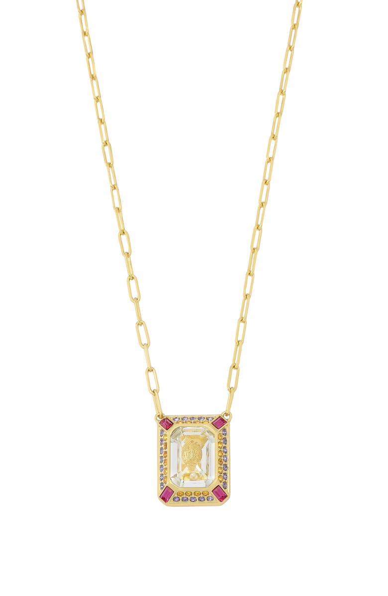 Kurt Geiger London Eagle Crystal Pendant Necklace, Main, color, Pink