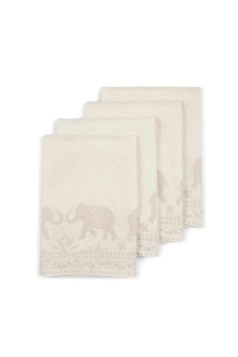 Garden Elephant Napkins - Set of 4, Main, color, Oyster & Stone