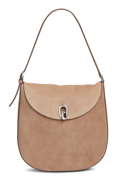 SAVETTE Large Tondo Suede Hobo Bag in Taupe at Nordstrom