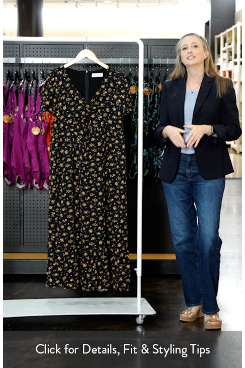 Zina Floral Puff Sleeve Midi Dress video