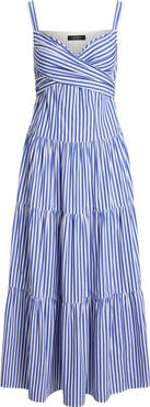 Lauren Ralph Lauren Stripe Tiered Cotton Broadcloth Sundress
