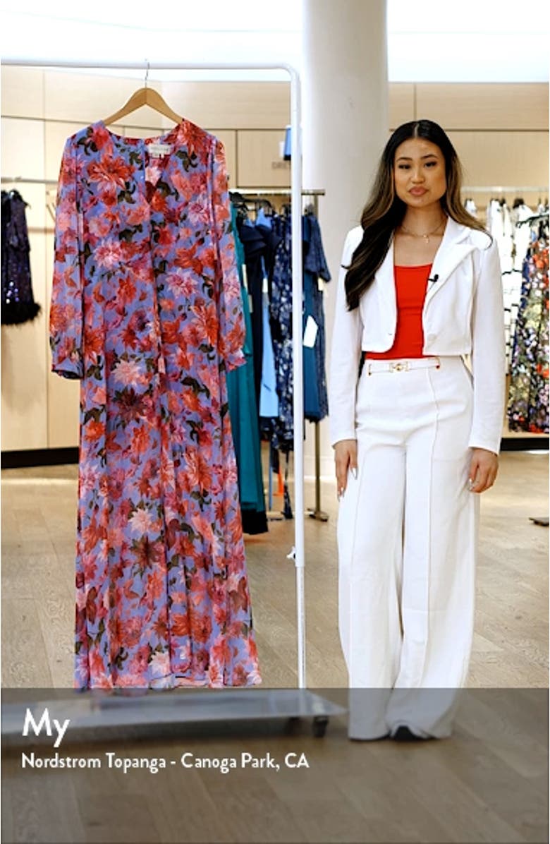 Penny Long Sleeve Chiffon A-Line Gown, sales video thumbnail