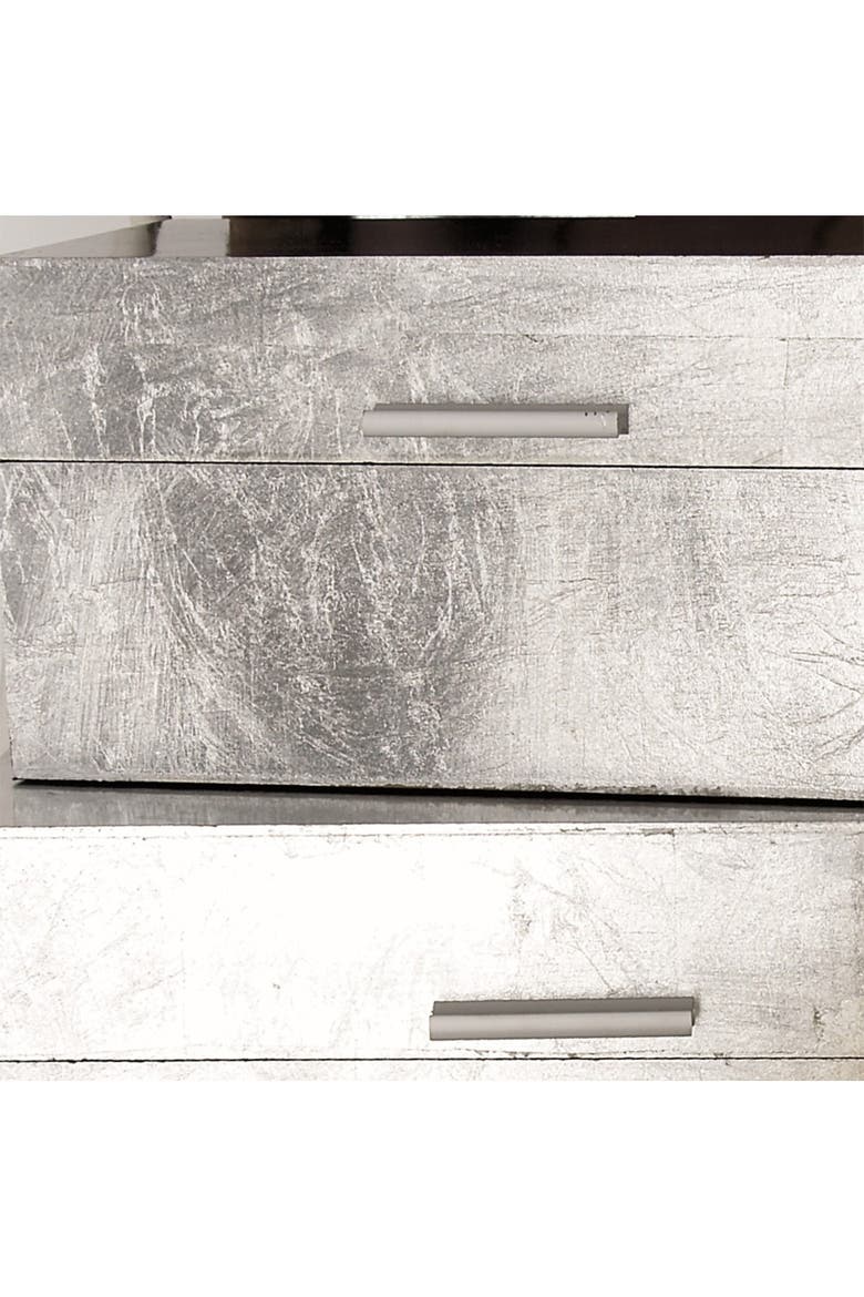 Silvertone Wood Box with Textured Foil Exterior - Set of 2, Main, color, SILVER