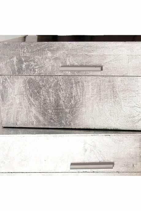 COSMO BY COSMOPOLITAN Silvertone Wood Box with Textured Foil Exterior - Set of 2