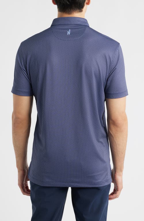 Johnnie-o Connors Geo Print Performance Jersey Polo In Blue