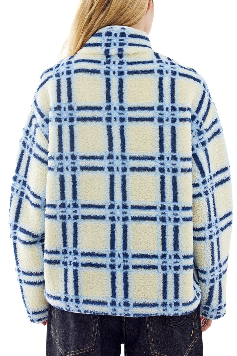 Check Print Fleece Quarter Zip, Alternate, color, ECRU BLUE
