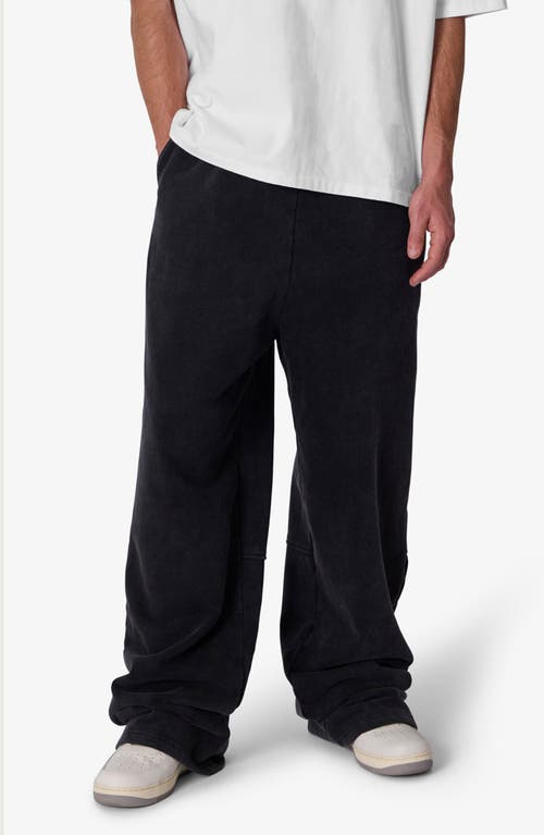 Mnml Boxing Oversized Cotton Fleece Sweatpants In Washed Black
