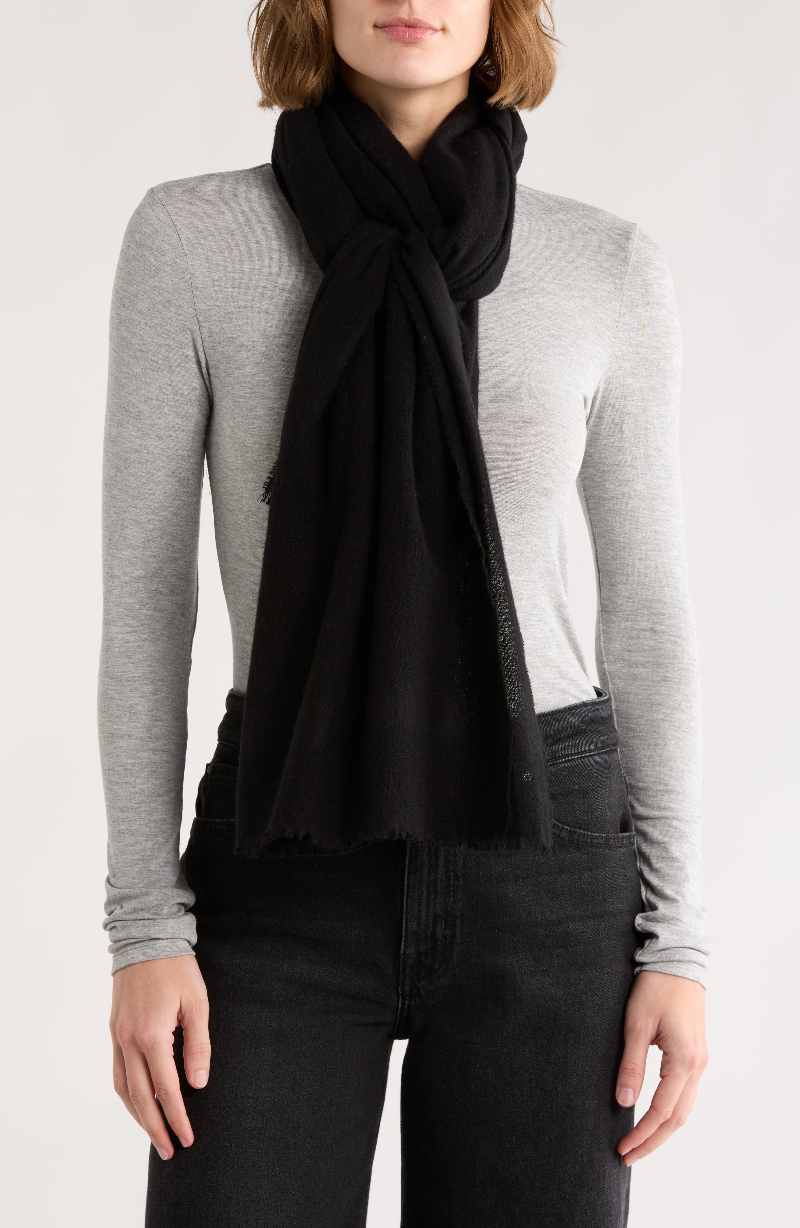 Vince Wool & Cashmere Frayed Scarf