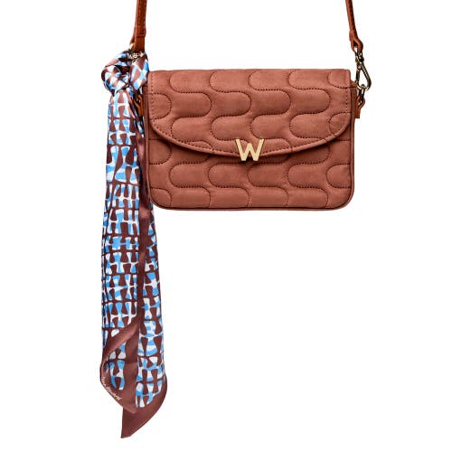 Wolf Mimi Swirl Shoulder Bag With Scarf In Nutshell Brown