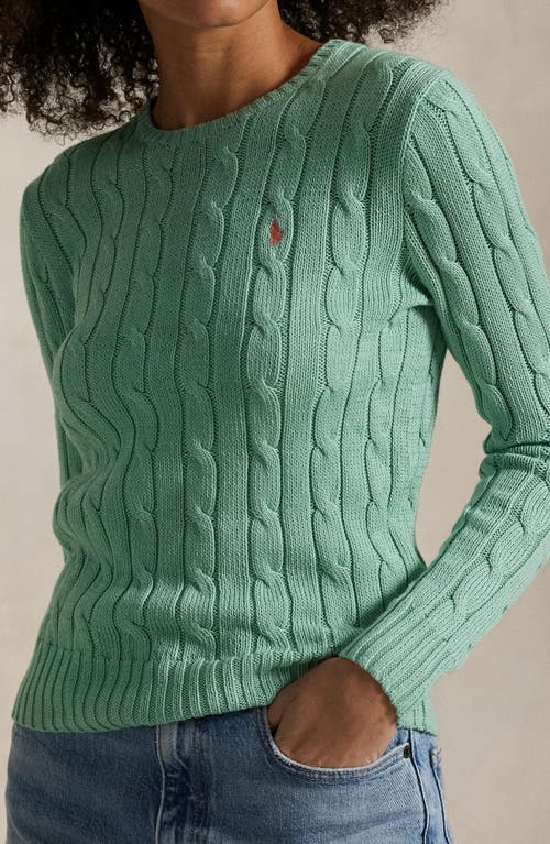 Polo Ralph Lauren Julianna Cotton Cable Sweater In Celadon