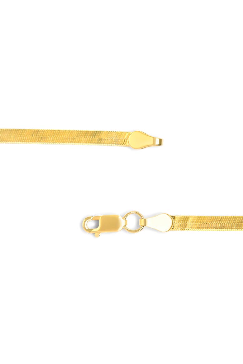 Unisex Solid 14K Gold 2.8mm Imperial Herringbone Chain Necklace, Alternate, color, Yellow