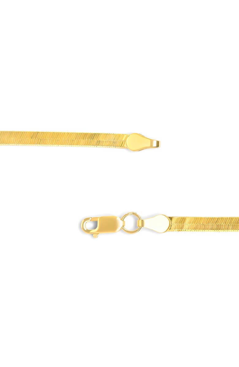 Haus of Brilliance Unisex Solid 14K Gold 2.8mm Imperial Herringbone Chain Necklace, Alternate, color, Yellow