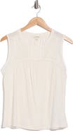Lucky Brand Embroidered Yoke Cotton Tank