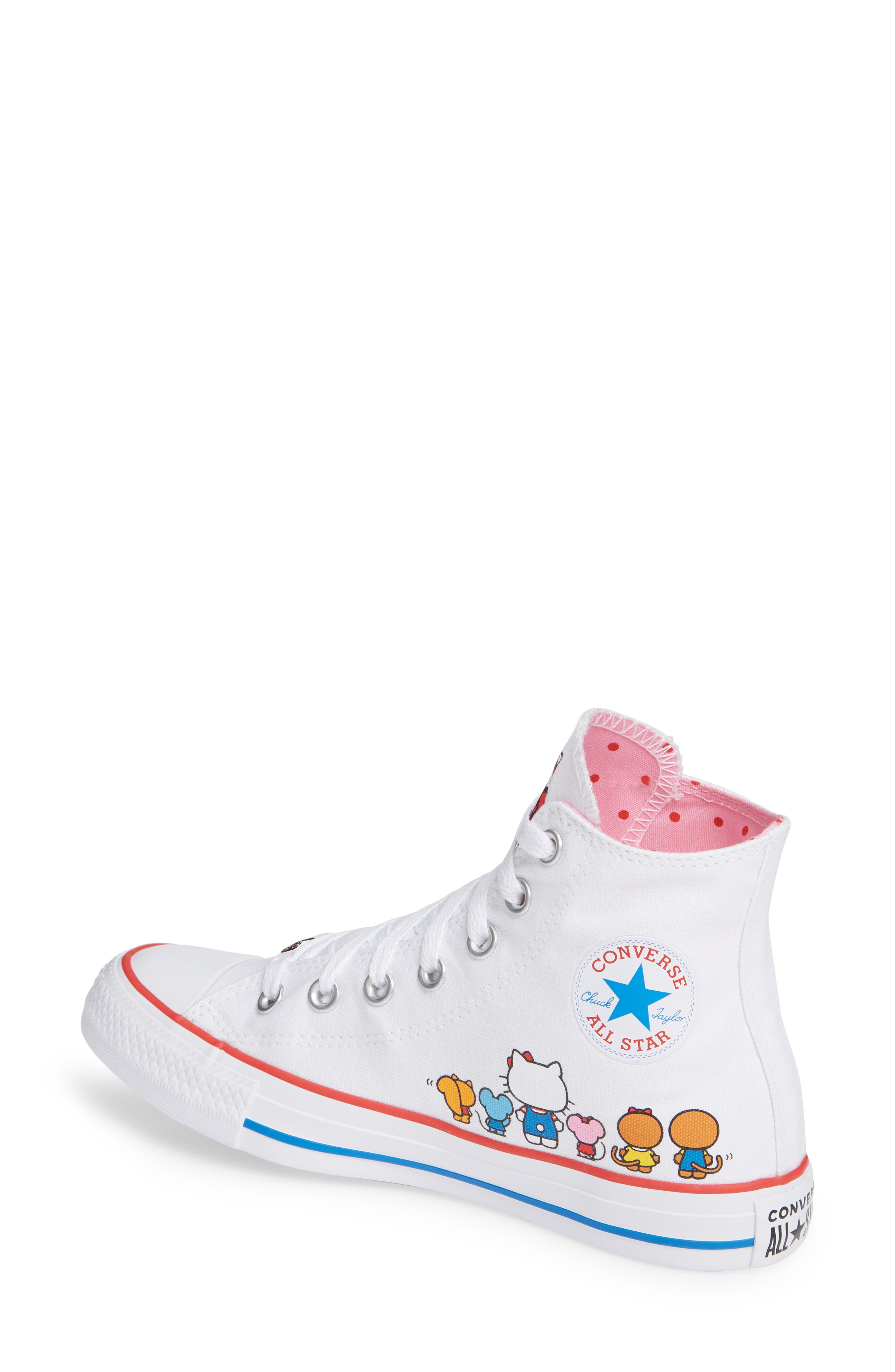 Converse Chuck Taylor<sup>®</sup> All Star<sup>®</sup> Hello Kitty High Top Sneaker, Alternate, color, 